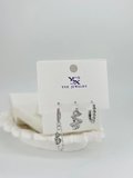 Kalp Detaylı Üçlü Kombin Küpe - Kp00544
