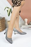 Merve BAŞ Kadın Platin Çupra Kadeh Topuk Sivri Burun Stiletto 5 Cm