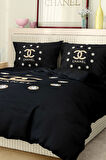 Marka Nevresim Takımı Çift Kişilik Pamuklu Saten Kumaş 6 Parça 3D Dijital Baskı Duvet Cover Set