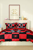 Marka Nevresim Takımı Çift Kişilik Pamuklu Saten Kumaş 6 Parça 3D Dijital Baskı Duvet Cover Set