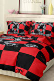 Marka Nevresim Takımı Çift Kişilik Pamuklu Saten Kumaş 6 Parça 3D Dijital Baskı Duvet Cover Set