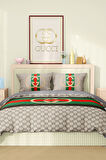 Marka Nevresim Takımı Çift Kişilik Pamuklu Saten Kumaş 6 Parça 3D Dijital Baskı Duvet Cover Set