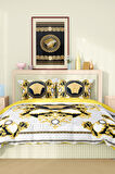 Marka Nevresim Takımı Çift Kişilik Pamuklu Saten Kumaş 6 Parça 3D Dijital Baskı Duvet Cover Set