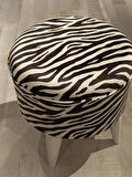 MERCAN MOBİLYA Leopar Desenli Puf Bench 43 cm