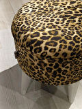 MERCAN MOBİLYA Leopar Desenli Puf Bench 43cm