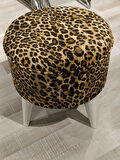 MERCAN MOBİLYA Leopar Desenli Puf Bench 43cm