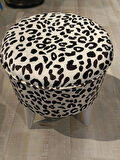 MERCAN MOBİLYA Leopar Desenli Puf Bench 43 cm 
