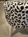 MERCAN MOBİLYA Leopar Desenli Puf Bench 43 cm 