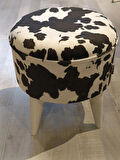 MERCAN MOBİLYA Leopar Desenli Puf Bench 43 cm