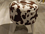 MERCAN MOBİLYA Leopar Desenli Puf Bench 43 cm