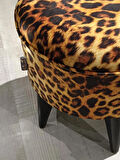 MERCAN MOBİLYA Leopar Desenli Puf Bench 43 cm
