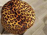 MERCAN MOBİLYA Leopar Desenli Puf Bench 43 cm