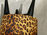 MERCAN MOBİLYA Leopar Desenli Puf Bench 43 cm