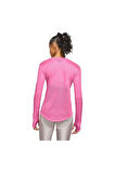 W Nk Miler Top Ls Kadın Pembe Koşu Uzun Kollu Tişört 