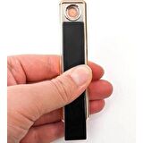 Mobgift Elektronik/tungsten Tesla Çakmak Aşağı Kaydırmalı USB Şarjlı (Siyah)