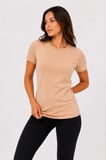 Livizmir Moda Basic Tişört Bisiklet Yaka Kısa Kol Günlük Yazlık Slim Fit T-Shirt - Bej