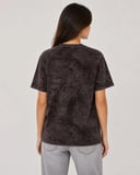 Livizmir Moda Yıkamalı Washed Effect Tişört Bisiklet Yaka Sokak Stil Kısa Kol T-Shirt - Siyah