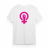 Livizmir Moda 8 Mart Dünya Kadınlar Günü Baskılı Oversize Bisiklet Yaka T-shirt - Beyaz