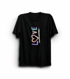 Livizmir Moda 14 Şubat Sevgililer Günü Love Baskılı Oversize Bisiklet Yaka T-shirt - Siyah