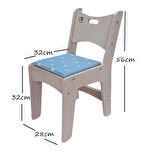 Ahşap Anaokulu Masası + 4 ergonomik sandalye minderli