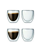 4’lü Set Espresso Bardağı 250 ml Kahve Bardağı Çift Cidarlı Bardak ısıya dayanıklı