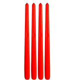 Bozkurt Konik Şamdan Mum Fener Mumu - Kırmızı - 24 Cm. - 4 Adetlik Paket