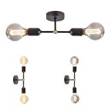Mylights Retro Rustik Tavan Duvar Aplik Avize İkili Armatür (436448593)