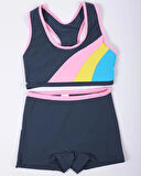 Kız Çocuk Şortlu Bikini- Yüzücü Myo5956