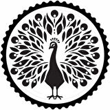 Miyrem Tavus Kuşu Tasarım 3.Model Sticker 30 x 30 cm