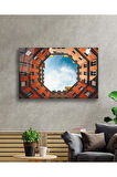  Miyrem Glasses Collection -A1^#  Geometrik Şekilli Turuncu Bina Cam Tablo, Temperli Dayanıklı Cam
