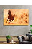  Miyrem Glasses Collection -A1^#  Koşan Kahverengi At Hayvan Cam Tablo, Cam Tablo