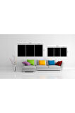  Miyrem Glasses Collection -A1^#  Tahta Soyut Renkli 3lü Kombin Cam Tablo
