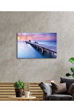  Miyrem Glasses Collection -A1^#  Gün Batımı Manzarası Ahşap Köprü Cam Tablo