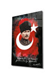  Miyrem Glasses Collection -A1^#  Özlü Sözlü Atatürk Türk Bayrağı Cam Tablo
