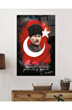  Miyrem Glasses Collection -A1^#  Özlü Sözlü Atatürk Türk Bayrağı Cam Tablo