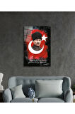  Miyrem Glasses Collection -A1^#  Özlü Sözlü Atatürk Türk Bayrağı Cam Tablo