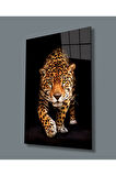  Miyrem Glasses Collection -A1^#  Jaguar Hayvan Portresi Uv Baskılı Cam Tablo
