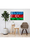  Miyrem Glasses Collection -A1^#  Dalgalı Azerbaycan Bayrağı Cam Tablo