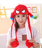 Spider Man Kırmızı Peluş Işıklı Kulakları Oynar Peluş Şapka Bere A Kalite Sevimli