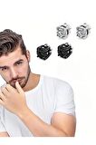 Güçlü Mıknatıslı 316L Çelik Tektaş Erkek Kadın Küpe Deliksiz Fake Küpe (1 Adet)