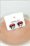  Sevimli Mickey Mouse Minnie 2'li Genç Ve Çocuk Küpesi