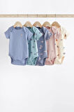 Next Baby % 100 Pamuklu Deniz Mavisi Kısa Kollu Body Zıbın Set