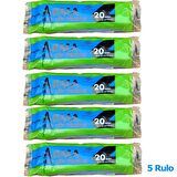 Arma Mavi Orta Boy 55 x 60 Cm. - 30 Litre Çöp Torbası Poşeti - 20 Adetlik 5 Rulo