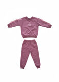 Çocuk Kız Bordo Pamuklu 2’li Takım – Sweatshirt ve Eşofman Altı - 3/6 yaş aralığı
