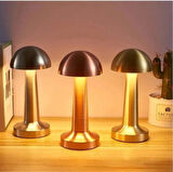 Mantar Başlı Masa Lambası Şarjlı Dokunmatik Gece Işığı Lüks Başucu Lambası