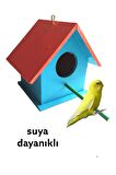 Ahşap Kuş Yuvası Kuş Evi Dış Mekan Suya Dayanıklı 14x14x19 Cm