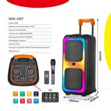 NDR-1097 BÜYÜK BOY BLUETOOTH HOPARLÖR KABLOSUZ TEKERLEKLİ TAŞINABİLİR KABLOSUZ SPEAKER TOPLANTI ANFİ
