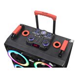 NDR-8888 BÜYÜK BOY BLUETOOTH HOPARLÖR ÇİFT MİKROFONLU TEKERLEKLİ KABLOSUZ SPEAKER TOPLANTI ANFİ