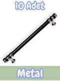 Nesli Alüminyum Metal Lüks Modern Mobilya Çekmece Mutfak Dolabı Kulpu Siyah-Krom 192mm (10 Adet)