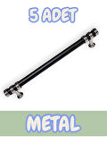 Nesli Alüminyum Metal Lüks Modern Mobilya Çekmece Mutfak Dolabı Kulpu Siyah-Krom 128mm (5 Adet)